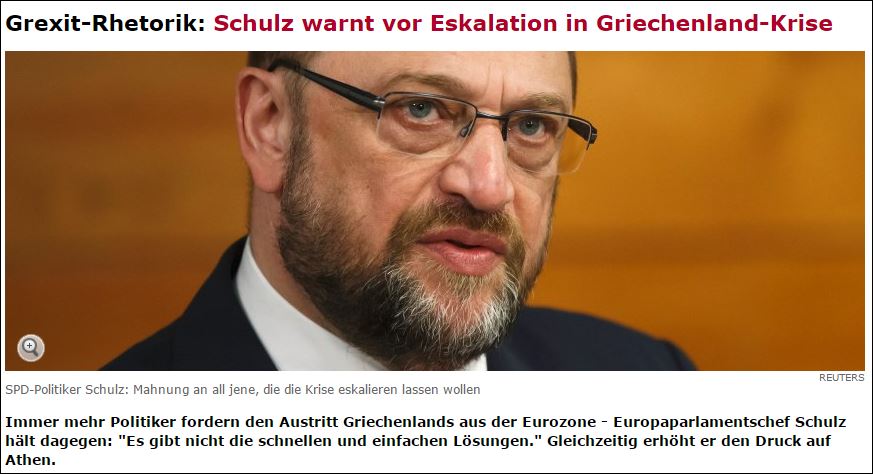 Σουλτς: Είμαι εκνευρισμένος από τα παιχνιδάκια της κυβέρνησης Τσίπρα