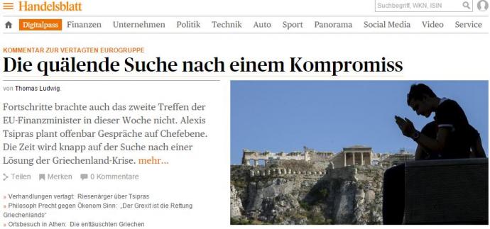 Handelsblatt: Αγωνιώδης αναζήτηση… συμβιβασμού
