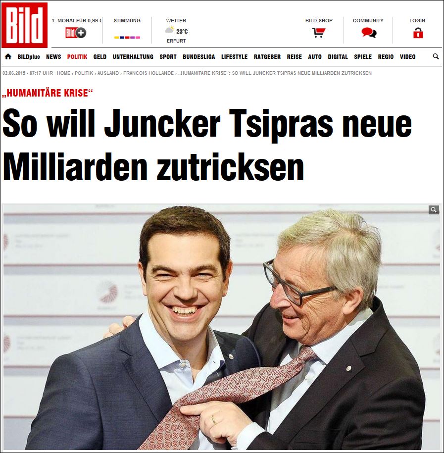 Νέα πρόκληση της Bild – “Τρικ” του Γιούνκερ η ανθρωπιστική κρίση