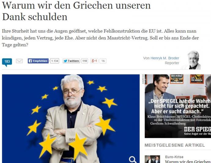 Welt: Γιατί οφείλουμε τις ευχαριστίες μας προς τους Έλληνες