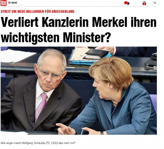 Bild: Θα χάσει η Μέρκελ τον σημαντικότερο υπουργό της;