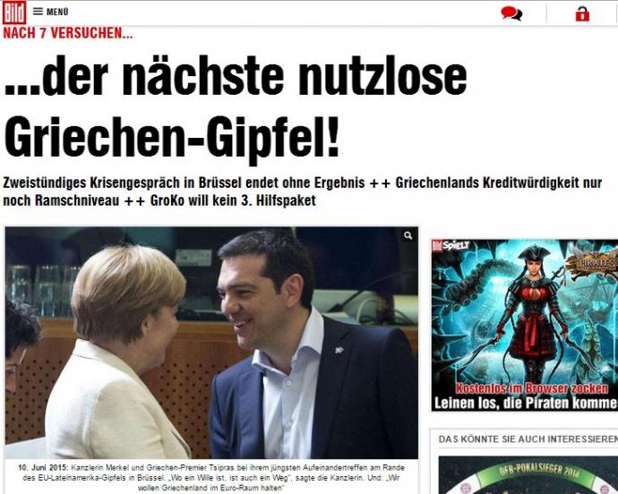 Bild: «Ακόμα μία άχρηστη Σύνοδος Κορυφής»