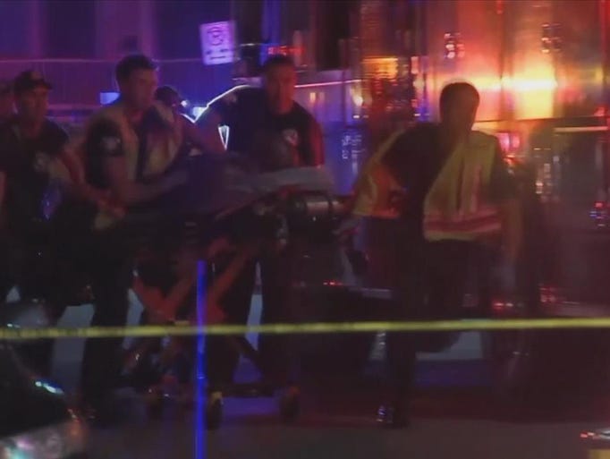 Images from the scene of a shooting in Charleston,