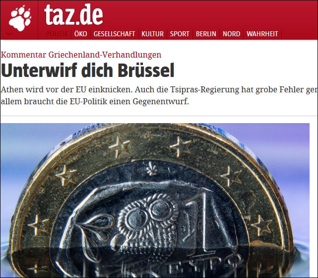 Tageszeitung: Υποτάξου στις Βρυξέλλες, αλλιώς φεύγεις