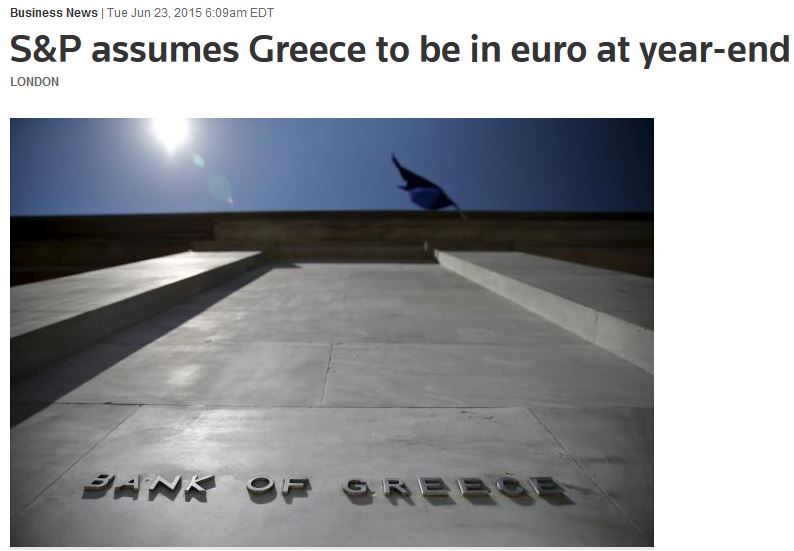 S&P: Εντός ευρώ η Ελλάδα στα τέλη του 2015