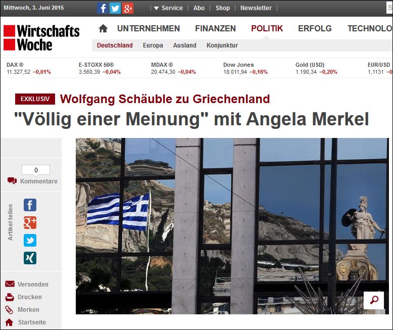 Σόιμπλε: Με τη Μέρκελ συμφωνούμε…