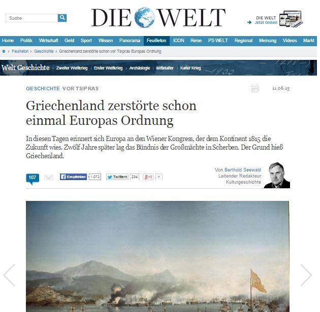 Οι Έλληνες της Γερμανίας καταγγέλλουν την Welt για το προκλητικό δημοσίευμα