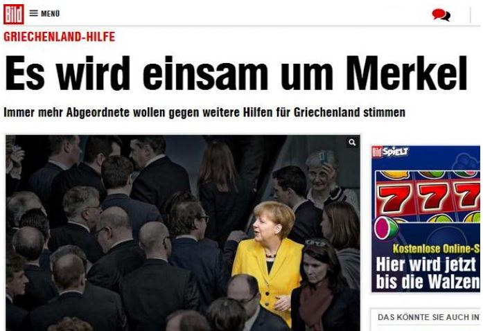 Bild: Η Μέρκελ κινδυνεύει να μείνει μόνη