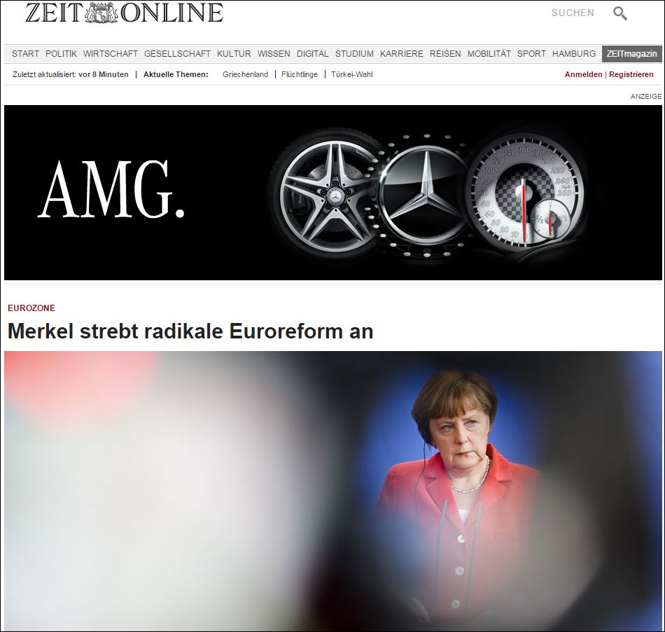 Die Zeit: Μυστικό σχέδιο της Μέρκελ για ριζικές αλλαγές στην ευρωζώνη