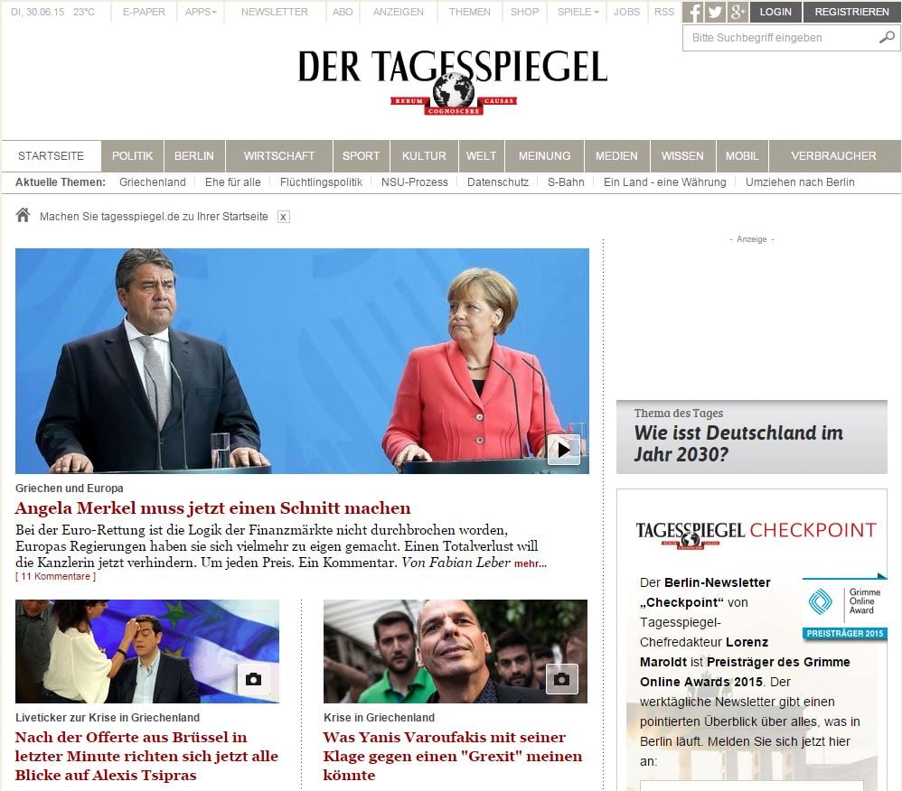 Tagesspiegel: Η Μέρκελ να προχωρήσει σε μια απομείωση του χρέους