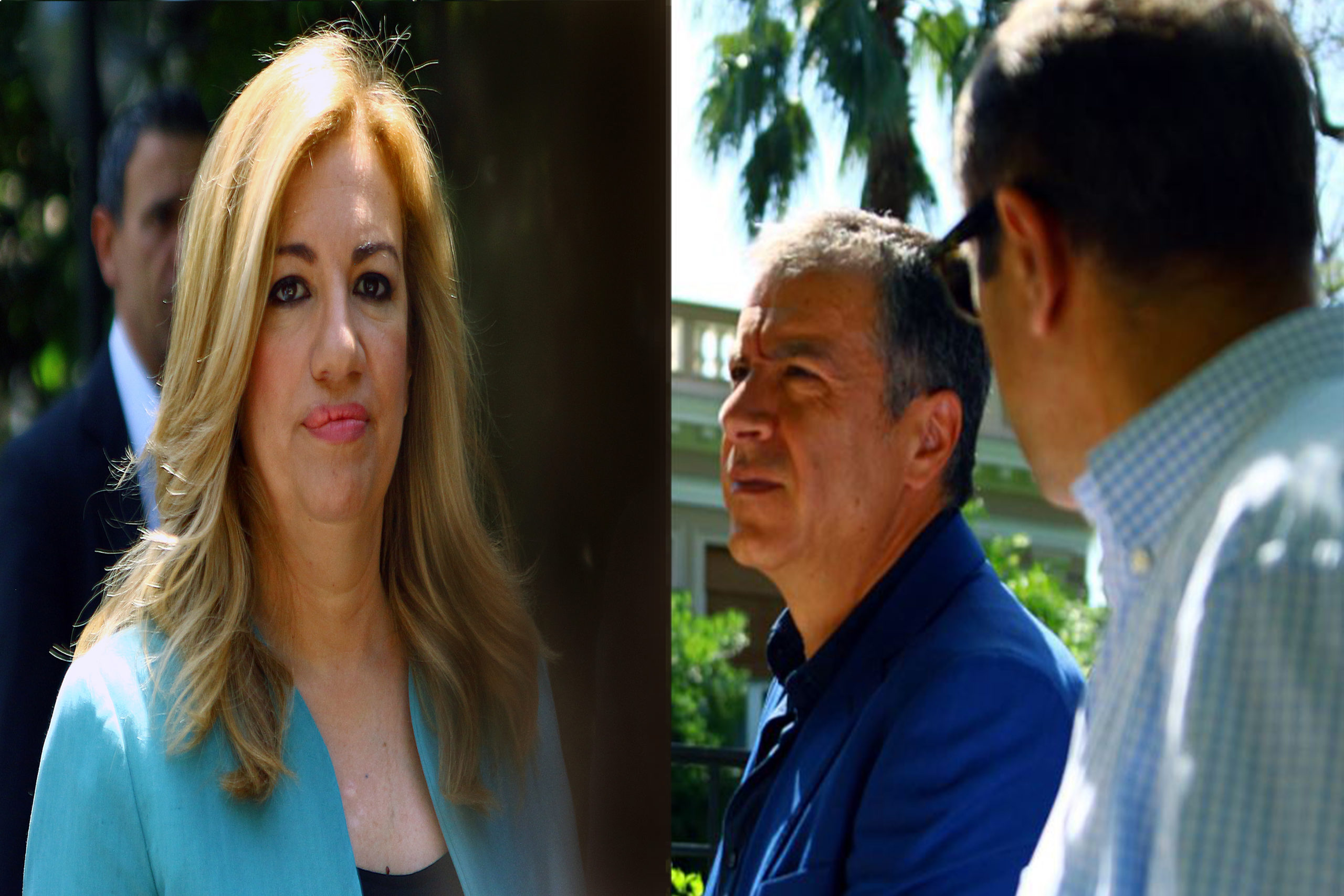 H συνάντηση Θεοδωράκη- Γεννηματά έξω από το Μέγαρο Μαξίμου – ΦΩΤΟ