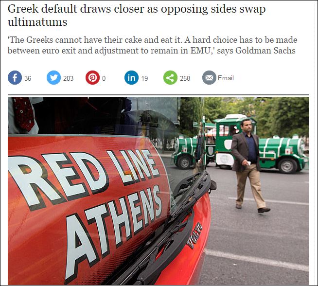 Telegraph: Πλησιάζει η ελληνική χρεοκοπία