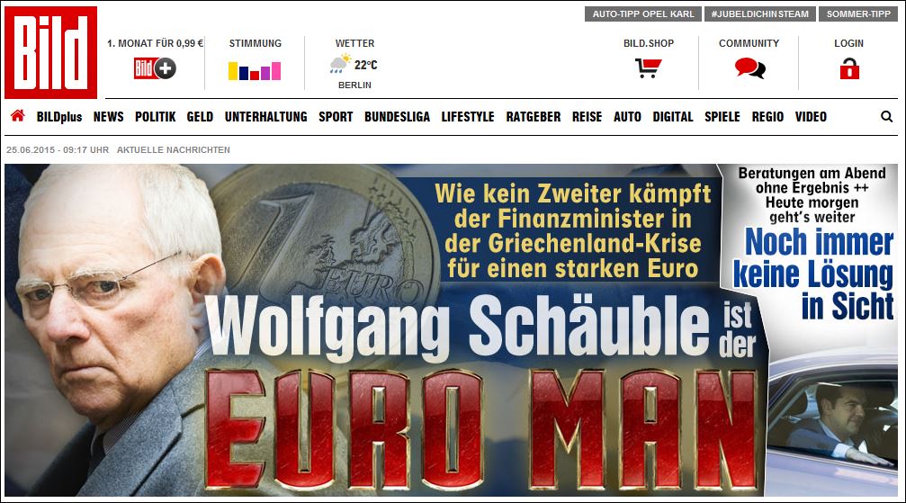 Bild: Ο Σόιμπλε είναι ο… “Euro – Man”
