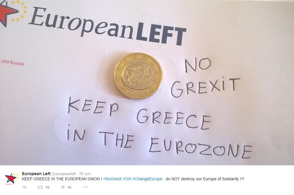 Ευρωπαϊκή Αριστερά: NO GREXIT!