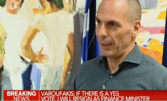 Βαρουφάκης στο bloomberg: Αν βγει «ναι» θα παραιτηθώ