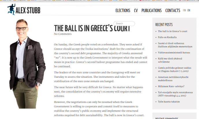 Η μπάλα βρίσκεται στην Ελλάδα, λέει ο Φινλανδός υπουργός Οικονομικών