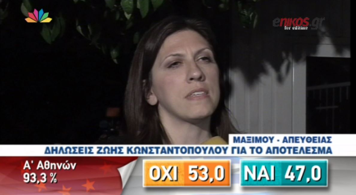 Κωνσταντοπούλου: Ο ελληνικός λαός έδωσε ένα ηχηρό όχι –ΒΙΝΤΕΟ