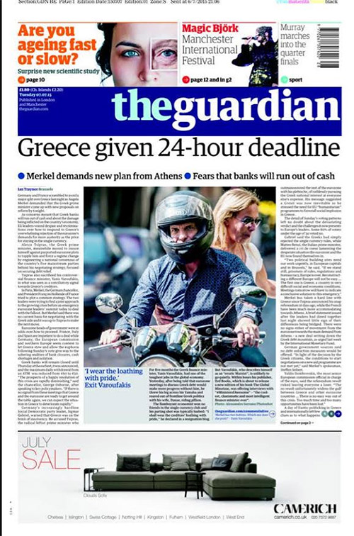 The Guardian: Τελεσίγραφο 24 ωρών στην Ελλάδα