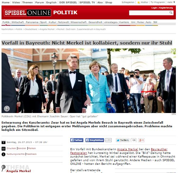 Έσπασε η καρέκλα που καθόταν η Μέρκελ