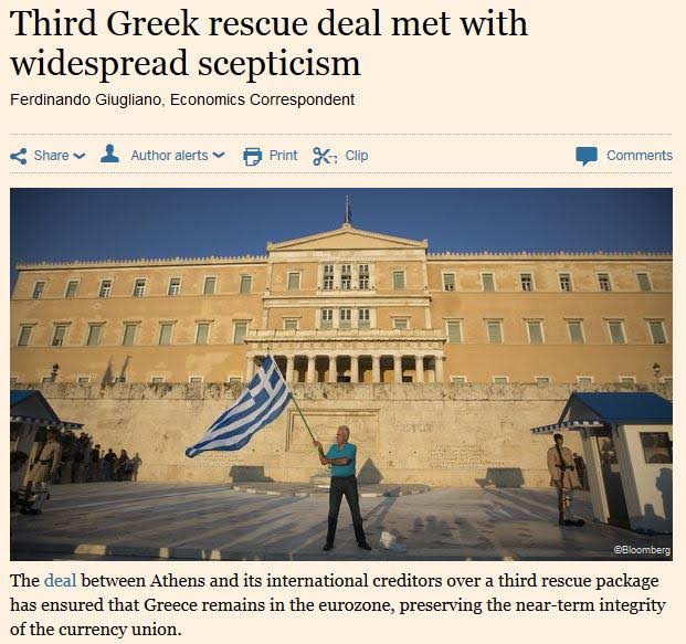 FT: Επιφυλακτικοί οι οικονομολόγοι για το τρίτο πρόγραμμα