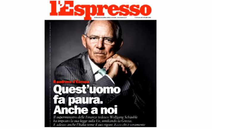 L’Espresso για Σόιμπλε: “Αυτός ο άνθρωπος προκαλεί φόβο. Ακόμα και σε εμάς”