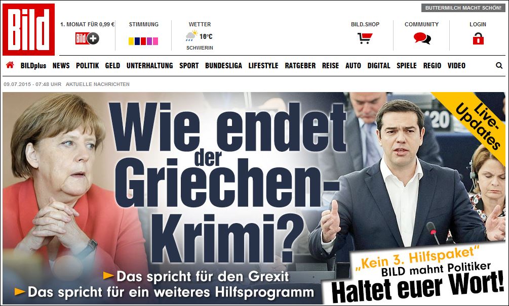 Bild: Πως θα τελειώσει το ελληνικό θρίλερ;