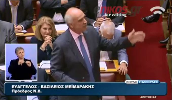 Τι έκανε ο Κακλαμάνης όσο μιλούσε ο Μεϊμαράκης – ΒΙΝΤΕΟ