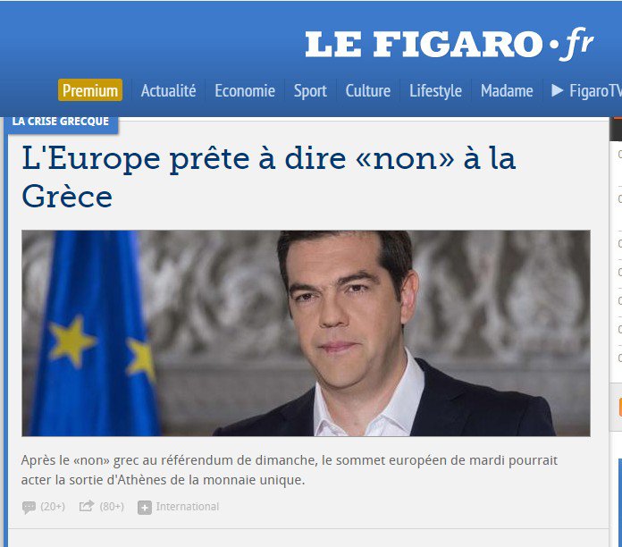 Le Figaro: Η Ευρώπη έτοιμη να πει όχι στην Ελλάδα