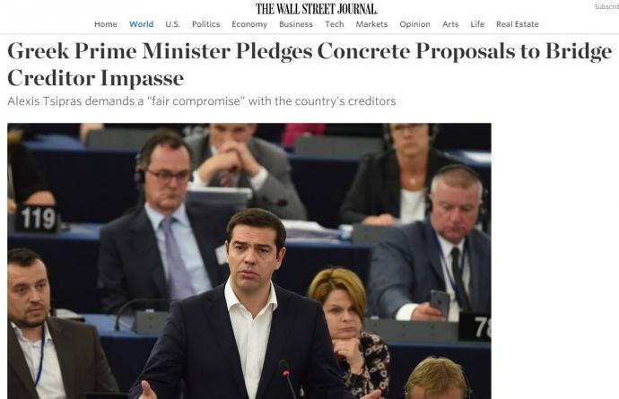 WSJ: Ο Τσίπρας δεσμεύεται για νέα φορολογικά και συνταξιοδοτικά μέτρα