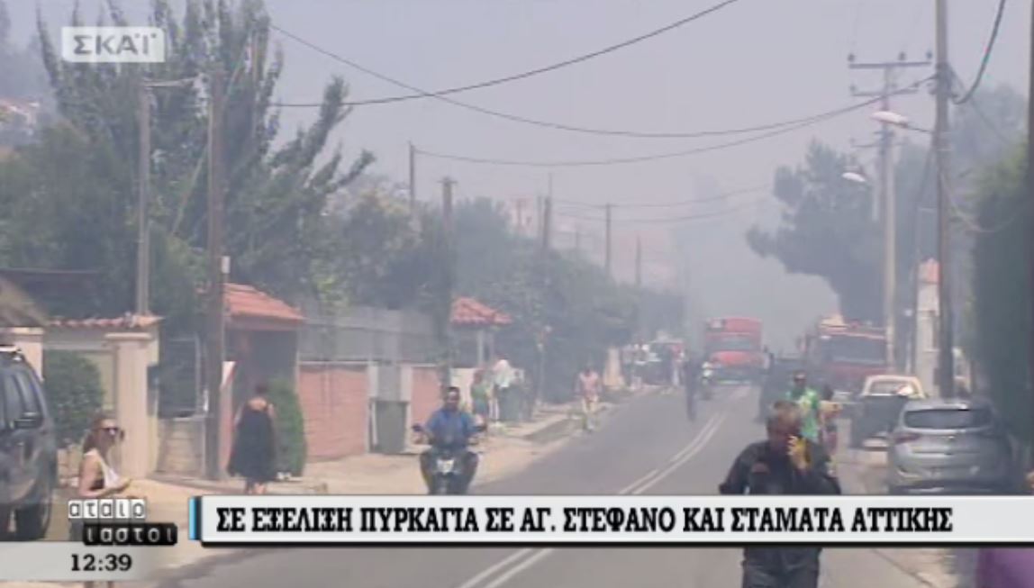 Πλάνα από την φωτιά στην Σταμάτα – ΒΙΝΤΕΟ