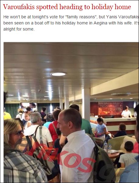 Η Telegraph για το ρεπορτάζ του enikos.gr με τον Βαρουφάκη