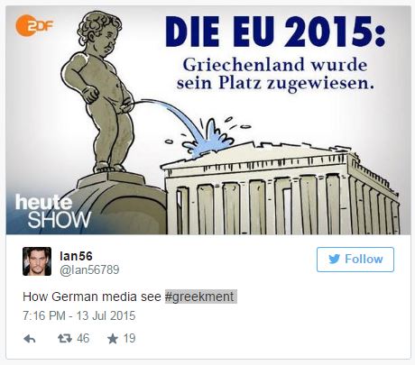 Βροχή από σκίτσα για τη συμφωνία και τους εκβιασμούς της ευρωζώνης