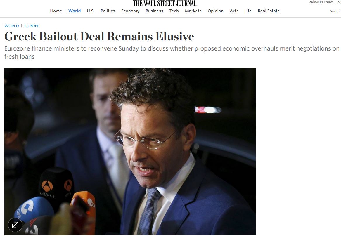 Wall Street Journal: Κυνήγι… ανεμόμυλων η συμφωνία στο Eurogroup