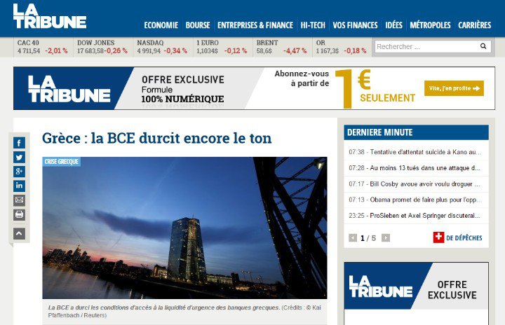 La Tribune: Η ΕΚΤ σφίγγει τον κλοιό