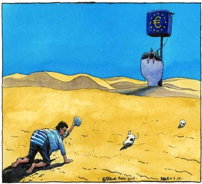 Guardian: Η σχέση Ελλάδας – ευρωζώνης με ένα σκίτσο