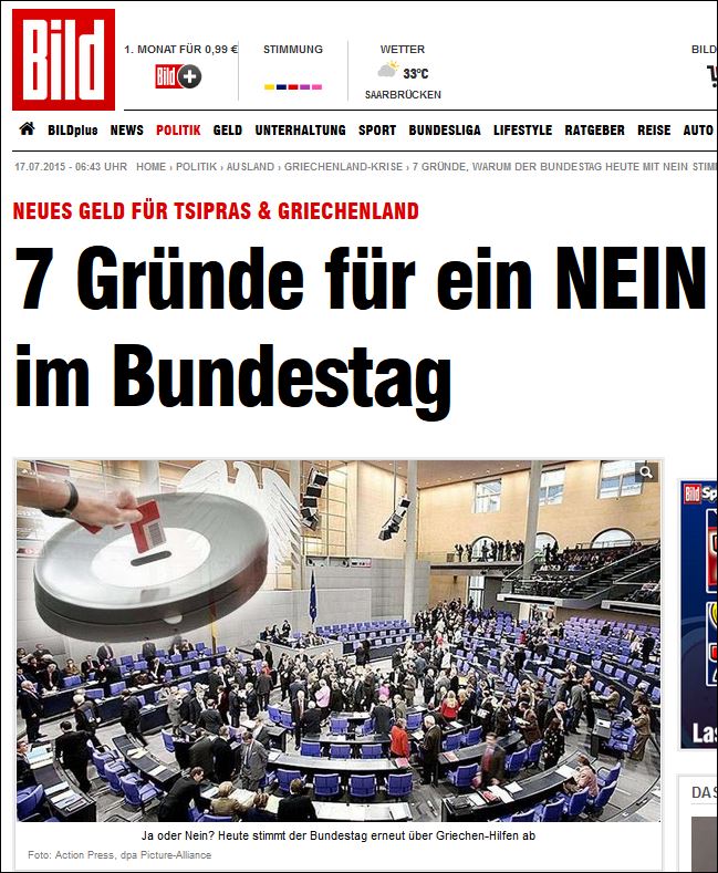Bild: 7 λόγοι για ένα “όχι” στη Bundestag