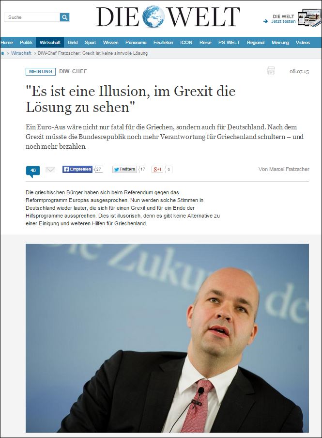 DIW: Δεν υπάρχει άλλη εναλλακτική εκτός από… συμφωνία