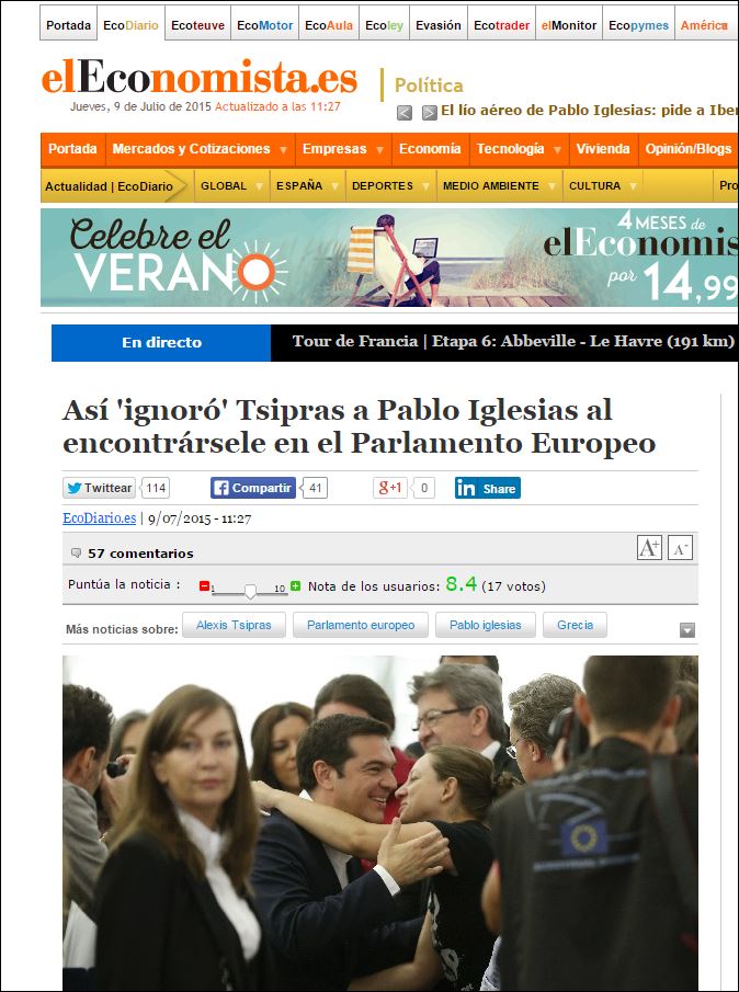 Χαμός στα Ισπανικά ΜΜΕ: Ο Τσίπρας αγνόησε τον Ιγκλέσιας – ΒΙΝΤΕΟ