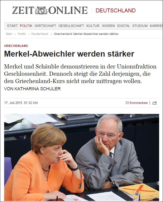 Die Zeit: Η Μέρκελ θα πρέπει να αναμένει περισσότερα “όχι” από όσα υπολόγιζε