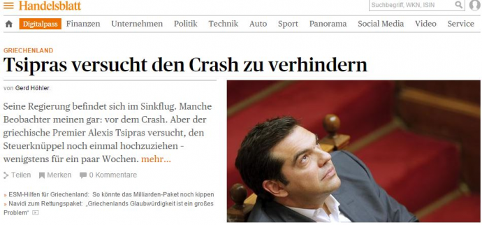Handelsblatt: Ο Τσίπρας προσπάθησε να αποφύγει τη συντριβή