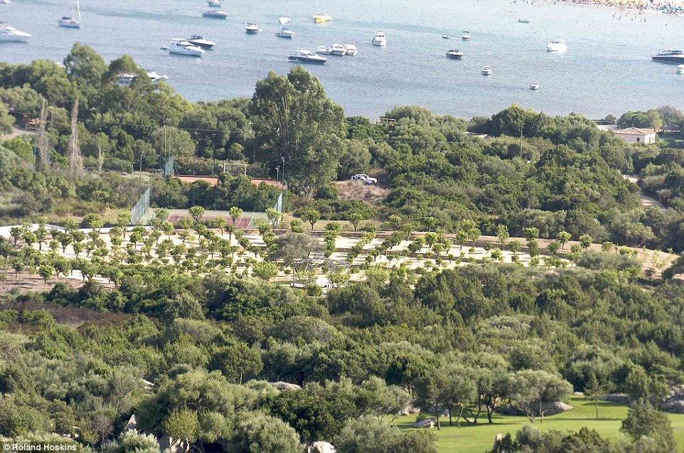 The estate also comes with tennis courts and an orange grove (pictured), as well as a whopping 168 acres of land and tamed gardens