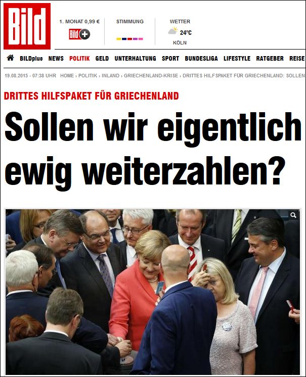 Bild: Πρέπει να πληρώνουμε για πάντα τους Έλληνες;