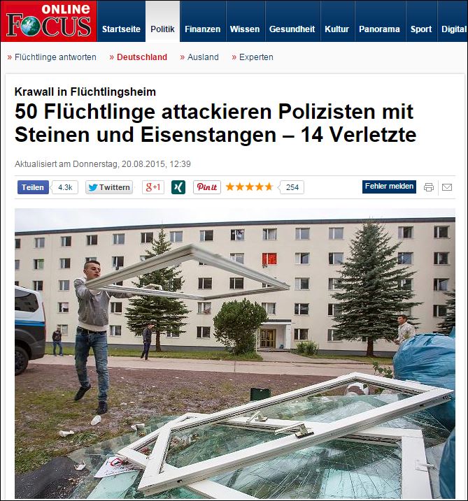 Γερμανία – Τραυματίες σε συγκρούσεις μεταξύ αστυνομίας και μεταναστών – ΒΙΝΤΕΟ