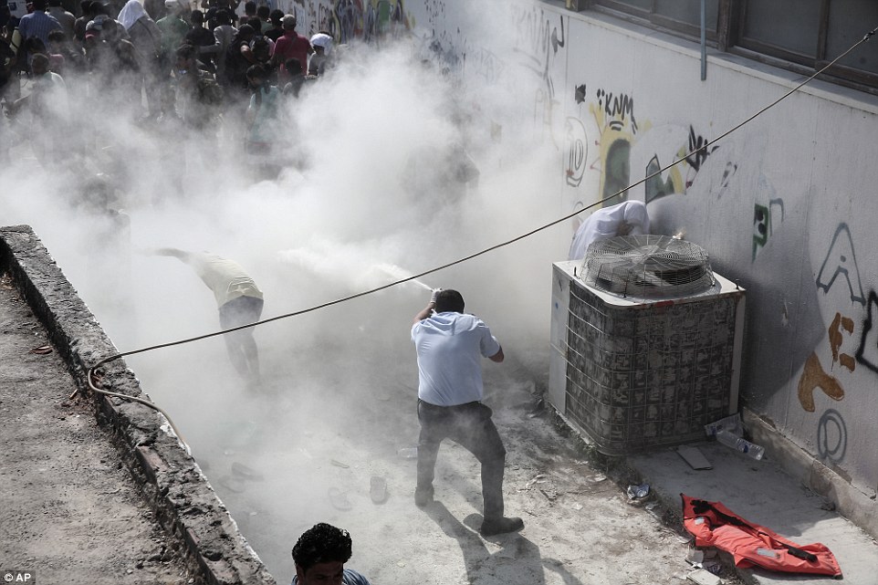 Hundreds of protesting migrants demanding quick registration began blocking the main coastal road in Kos' main town this morning 