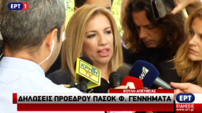 Γεννηματά: Τυχοδιωκτική και επιζήμια η επιλογή Τσίπρα για πρόωρες εκλογές – ΒΙΝΤΕΟ