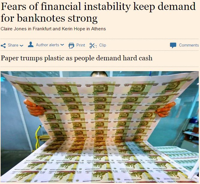 FT: Η κρίση βγάζει τα μετρητά από το στρώμα πανευρωπαϊκά