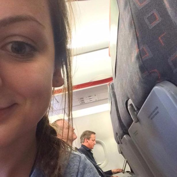 David Cameron eats Pringles on EasyJet