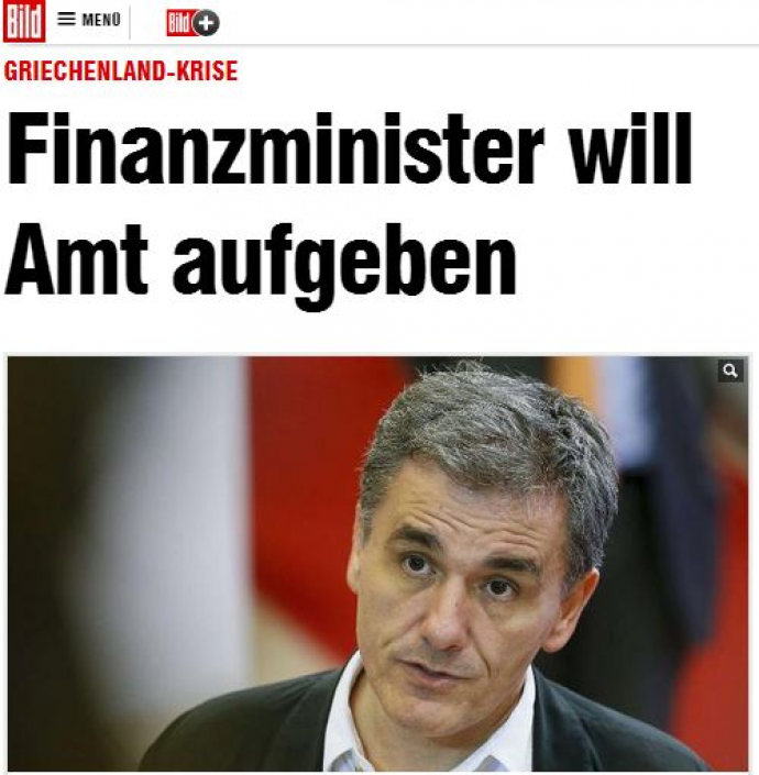 Bild: Ο Τσακαλώτος θέλει να αποχωρήσει από το υπουργείο του