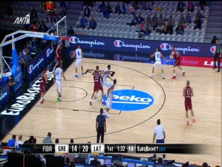 Ελλάδα – Λετονία 17-24 (10′)