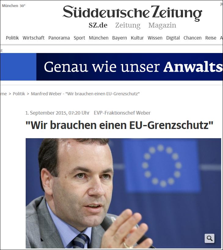 Βέμπερ: Να αναλάβει η Frontex την προστασία των συνόρων της ΕΕ